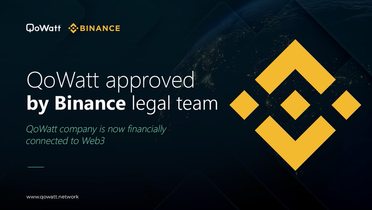 ⚡QoWatt legally approved by Binance Legal Team⚡

Thorough legal discussions led <a href="/QoWattEcosystem/">QoWatt | EV made easy</a> to be an approved institutional account at Binance. This does not mean we're listed! 
However, the prospects are bright 👀

Do you feel the sails catching the breeze?