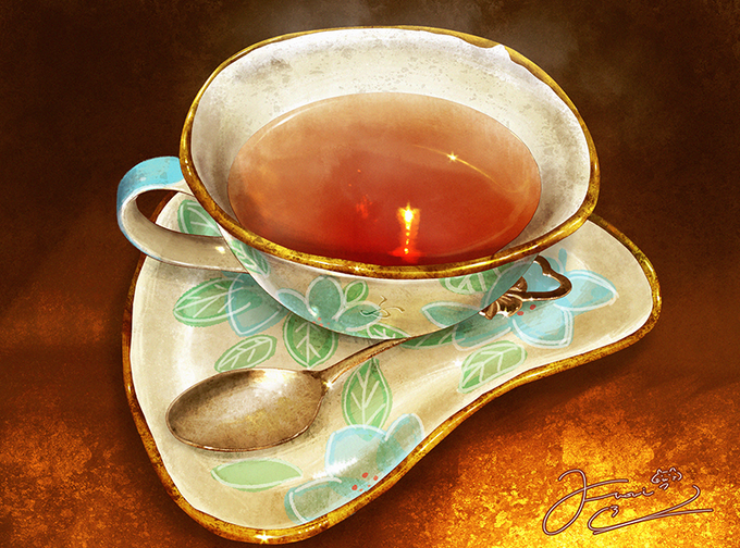 温かい紅茶に衣替え。 