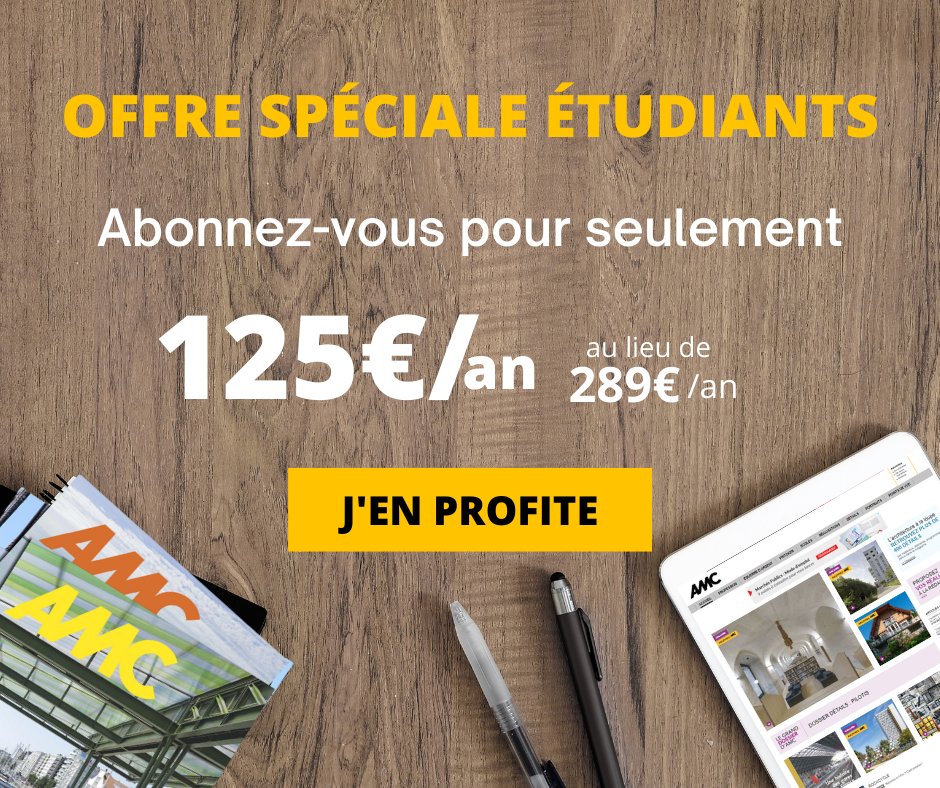 Abonnement AMC à seulement 125€/an pour les étudiants !​
Profitez de l'abonnement Papier + Digital à un tarif exceptionnel ! 
#AMCarchi #teamarchi #architecture #construction #rentrée #étudiants #offrerentrée
Je découvre : bit.ly/3Bxlo93