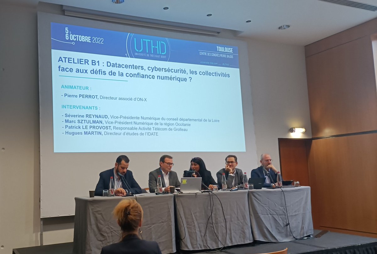 phil_rouiller's tweet photo. Université du très haut débit jour 2, ça recommence avec un atelier sur la cybersecurité, les datacenters et les défis de la confiance numérique.
#anssi #cybersecurite #Toulouse #UTHD #TransfoNum https://t.co/9FO5gkhcyi