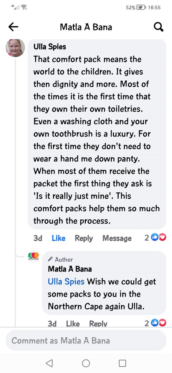 MatlaABana1's tweet photo. This 👇👊.Thank you for this comment Ulla Spies! Thank you for the hero you are for these deeply traumatised children!
Do you want to help?
Donate a Comfort Pack!
Email: matlapr@mweb.co.za or visit our website on https://t.co/FrpdUyvMvS
#No2ChildRape #StandWithUs #MatlaABana https://t.co/QKJ1R9npmU