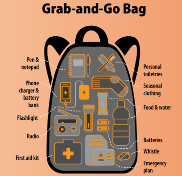 Emergencies can happen at any time so please prepare a #GrabBag. This small bag of essential items including medication, phone charger, impt docs, food/water will help when away from home. #BeReadyNI  #30Days30WaysUK