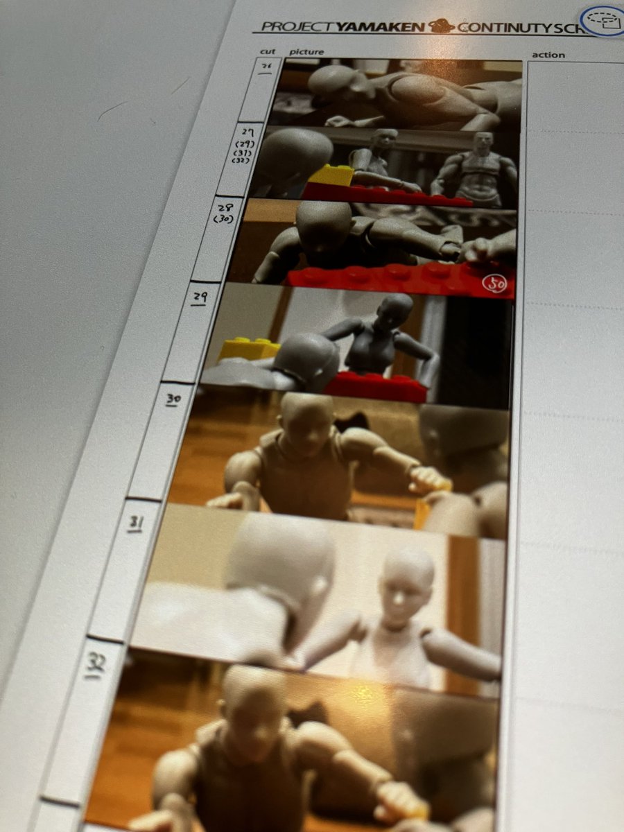 yamaken77's tweet photo. いよいよ明後日からクランクイン。
時間がないので、私の絵コンテは人形劇になりました。…が、結果こちらの方が柔軟にコンテが描けてるような気がします。 https://t.co/4CFYcqvUaM