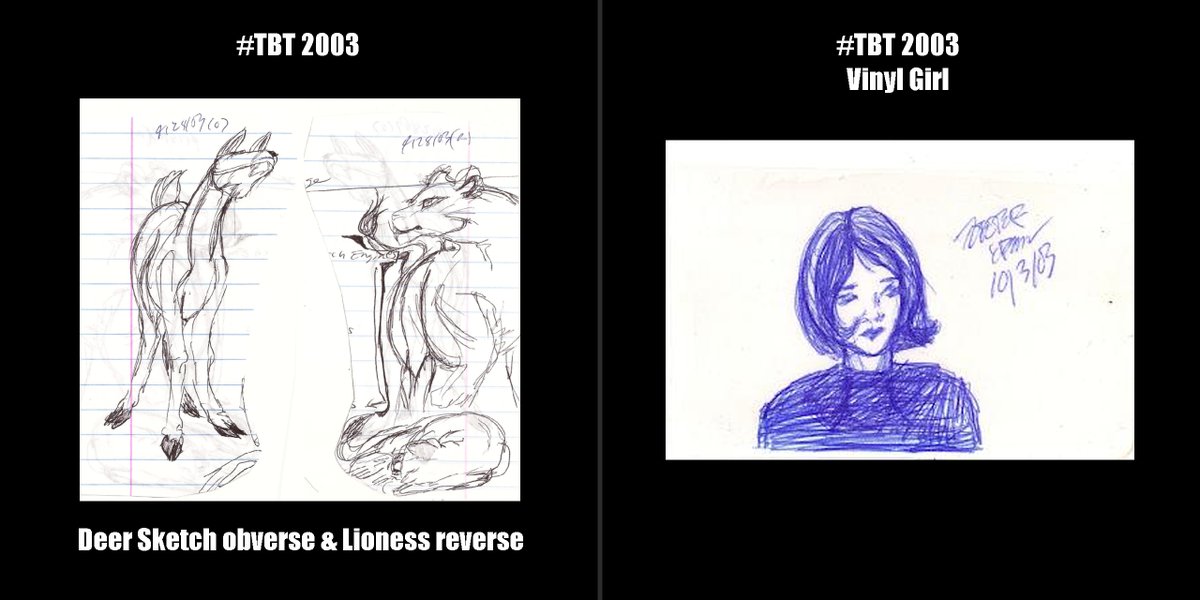 thecatcameback's tweet image. #TBT #throwbackthursday some #notebookdoodles from 2003. 
.
Fun fact: A 1ft thick stack of old drawings, chopped down, make up the majority of the cards &amp;amp; folded inserts in my chapbook packs, in my etsy shop. Coupon code 3STAR17 for 17% off 3+ items. etsy.com/shop/catthemin…