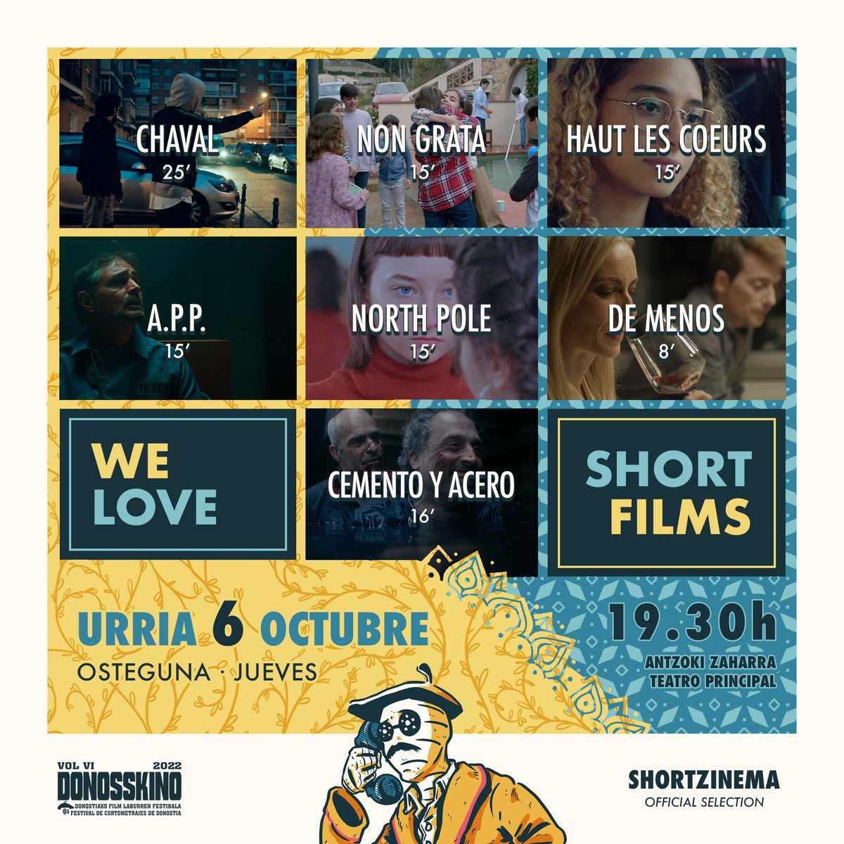 Kristonkino's tweet photo. Sección ShortZinema Saila
Official Selection
 
📆 Urria 6 octubre
📍Antzoki Zaharra / Teatro Principal
🕢19:30
🎟️ Sarrera doan Antzoki Zaharreko lehiatilan / Entradas gratuitas en la taquilla del Teatro Principal
 
#Donosskino #Donosskino2022 #ShortZinema #WeLoveShortFilms https://t.co/zUn9wq6BKb