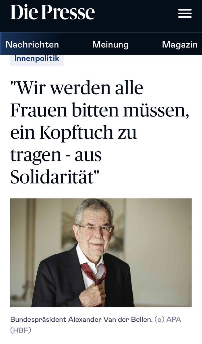 Österreich 🇦🇹
Ohne Worte, Bundespräsident <a href="/vanderbellen/">Alexander Van der Bellen</a> ‼️
Am 9. Oktober 2022 wird der neue #Bundespräsident gewählt. Ich als Schweizer wünsche Herrn <a href="/GeraldGrosz/">Gerald Grosz</a> viel Erfolg bei der Wahl 🙏
Um möglichst viele Stimmen für Herrn #Grosz zu generieren, bitte ich um ein Retweet 👍