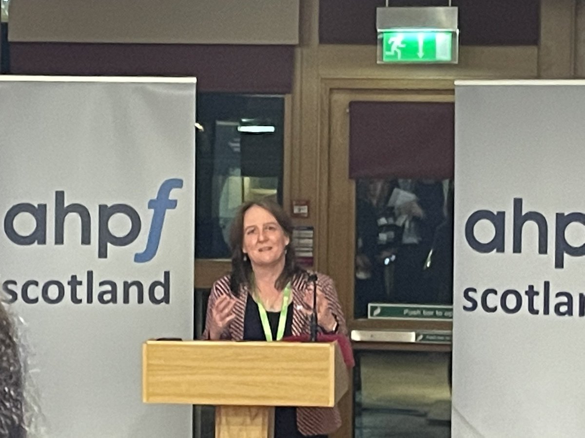The best of days yesterday. Morning with 70+ SLT staff in Ayrshire & Arran @NHSaaa and then spent the evening with over a 100 people celebrating AHPs in Parliament @VisitScotParl @ahpscot @CMochan @MareeToddMSP @RCSLT @NatLeadAHPCYP @paulinedownie @ScotlandSLThub @Hilary_72