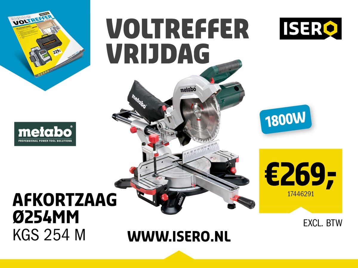 Voltreffer Vrijdag!

Compacte en lichtgewicht Metabo afkortzaag 👊

Meer info of direct bestellen:
➡️ bit.ly/3e5kCHq ⬅️