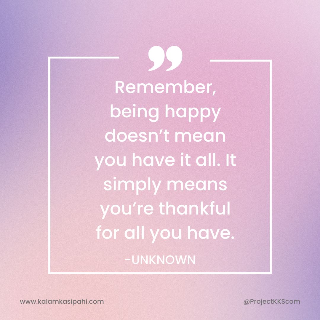 projectkkscom's tweet photo. Be grateful for what you posses. In this world these all things are temporarily with us. So whatever we have received be happy with it and what we dont have, try for it but dont be disheartened or feel bad about it.

#quoteoftheday #goodquote https://t.co/ETYQ8pU8Dp