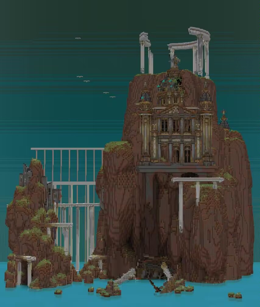 跟渡河的合作（摊）
#Minecraft #Minecraftbuilds #voxel #voxelart #minecraft建築コミュ