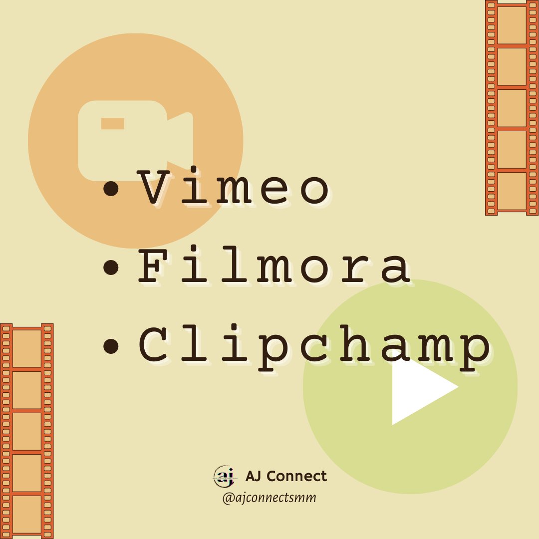 ajconnectsmm's tweet image. User-friendly tools for video editing. 👇🏻
✅Vimeo
✅Filmora
✅Clipchamp.
#videoeditingtools #videocontent #visualcontent #vimeo #filmora #clipchamp #videoeditor #userfriendly #ajconnect #ajinsmm #smmgoals