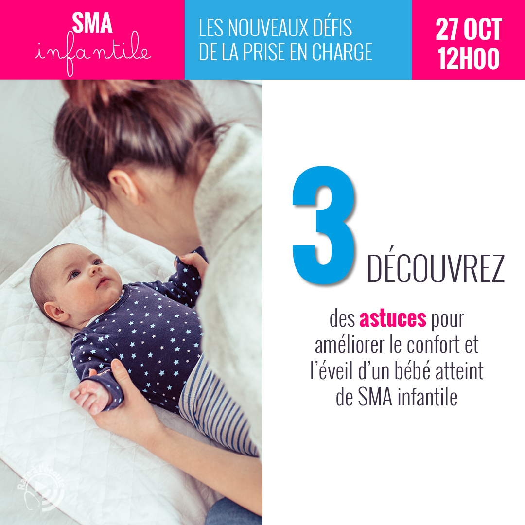 🚨27 octobre à 12h❓Connaissez-vous les 3 bonnes raisons de regarder le #LIVE sur la #SMA infantile? N’hésitez plus et retrouvez les familles de patients et expert #EnDirect👉bit.ly/3Sv27dZ👈Merci @AssoEclas & @Roche🤝@Telethon_France @filnemus @ANAINFrance @sf_pediatrie