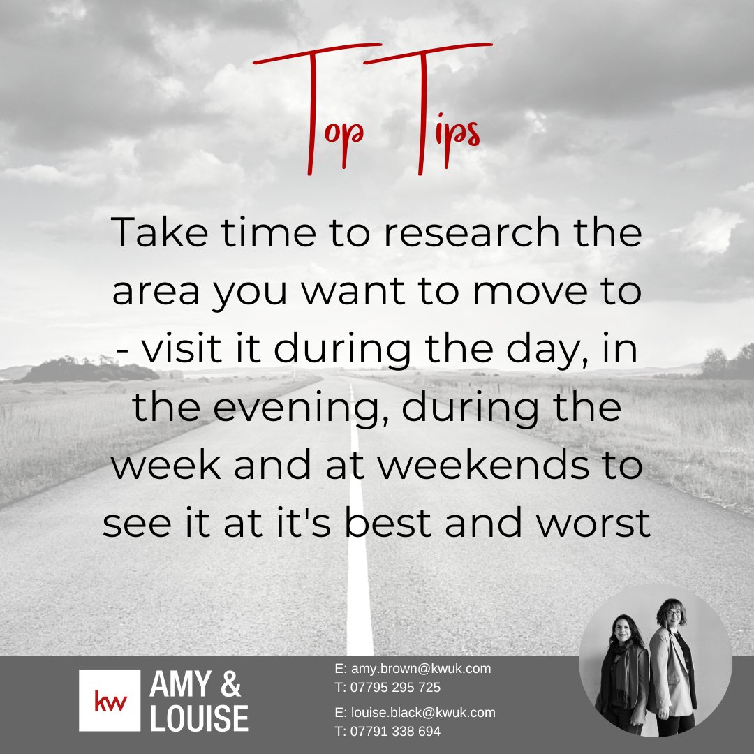 Location, Location, Location..... and it is so true! Make sure you know as much as poss about the area you are looking to move to, go &amp; see it at different times of the day, &amp; on different days of the week to get the best overall view. Visit local eateries &amp; shops too.
#beckenham