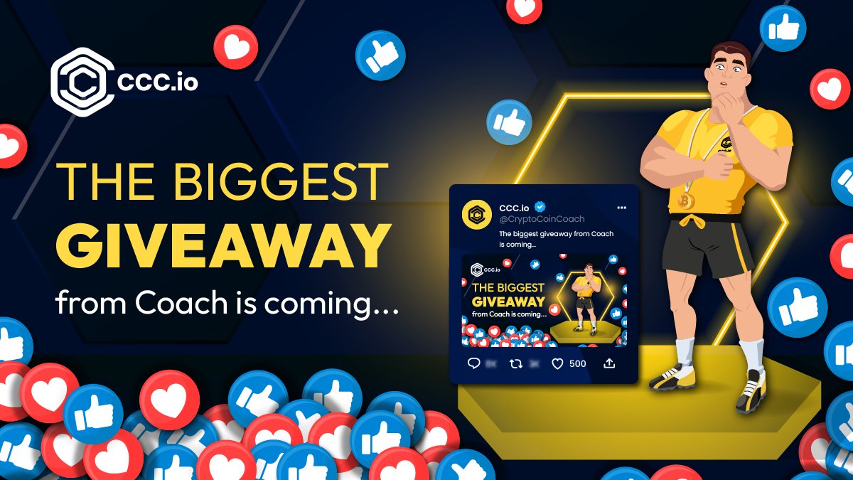CryptoCoinCoach's tweet photo. 🚀When this tweet gets 500 likes, @CryptoCoinCoach will post the biggest giveaway where all users will have equal chances to win!💥 https://t.co/ok75eZdQkf