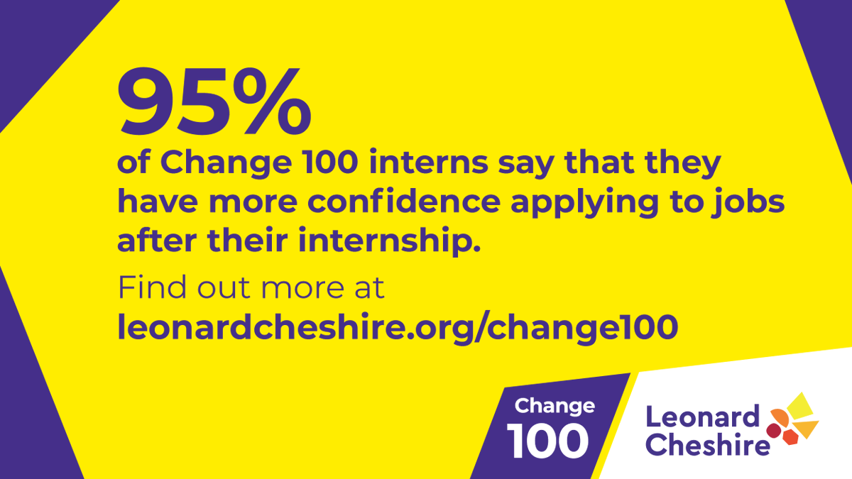 Change 100, our internship programme for #Disabled graduates, is now open! We offer paid summer work placements with leading employers in the UK who believe disability isn’t a barrier to a brilliant career. Find out more (and apply) on our website 👉 bit.ly/3Tg5jKX