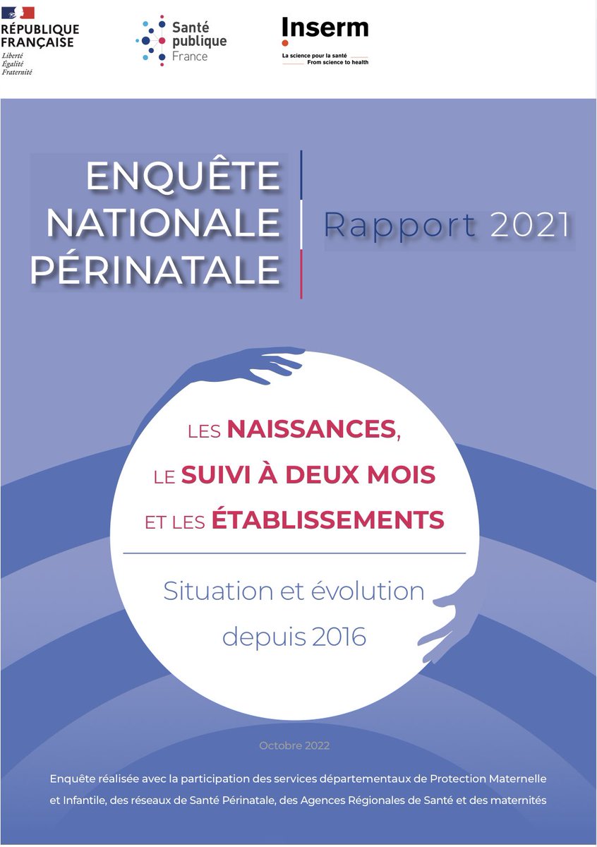 📣 🚨 Le rapport de l’Enquête Nationale Périnatale 2021 est sorti aujourd’hui #ENP #perinatalite #grossesse #accouchement #naissances 
Le rapport complet est disponible sur le site enp.inserm.fr