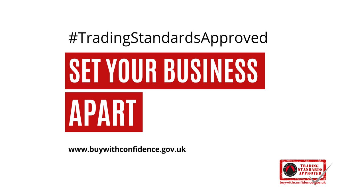 Do you have what it takes to be #TradingStandardsApproved? 

Visit buywithconfidence.gov.uk  and apply today!

#SmallBiz #localbusiness #GoodBiz #BizHour 
<a href="/DevonCC/">Devon County Council</a> <a href="/TSConnected/">Heart of the South West Trading Standards Service</a> <a href="/thegrowthhubbiz/">The Growth Hub - Gloucestershire</a>