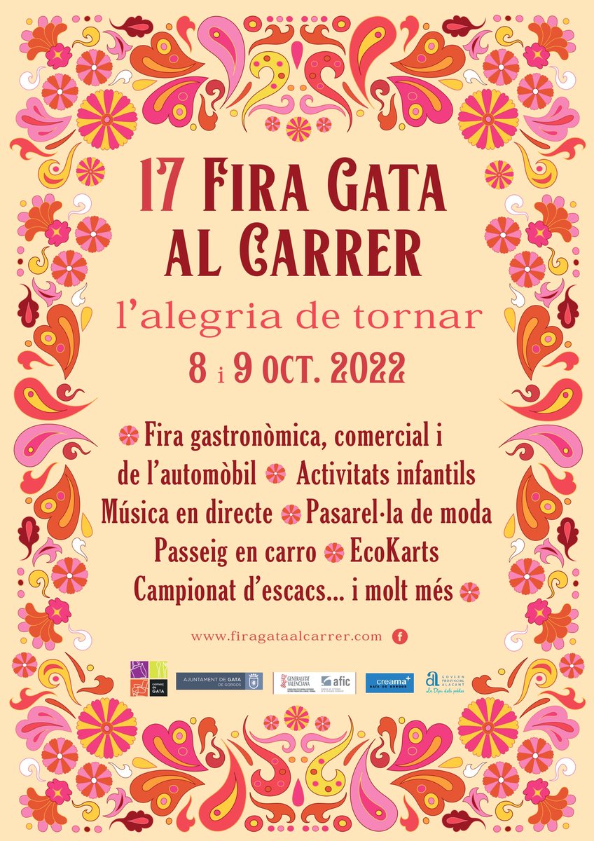 Turismo_Gata's tweet photo. Ja esteu preparats? Aquest cap de setmana torna la Fira Gata al Carrer.
___________________

¿Ya estáis preparados? Este fin de semana vuelve la Fira Gata al Carrer.
🔍 https://t.co/aZ5oT1AvoV https://t.co/nQww7PI91D