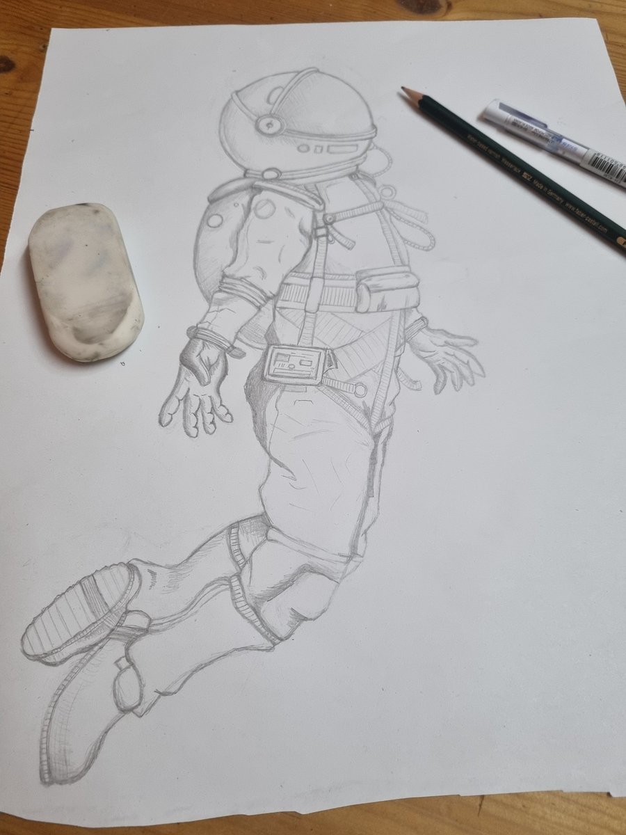 denisedevise201's tweet photo. #WorkinProgress #Astronaut #Skizze #Bleistiftzeichnung https://t.co/M3SCHwll4r