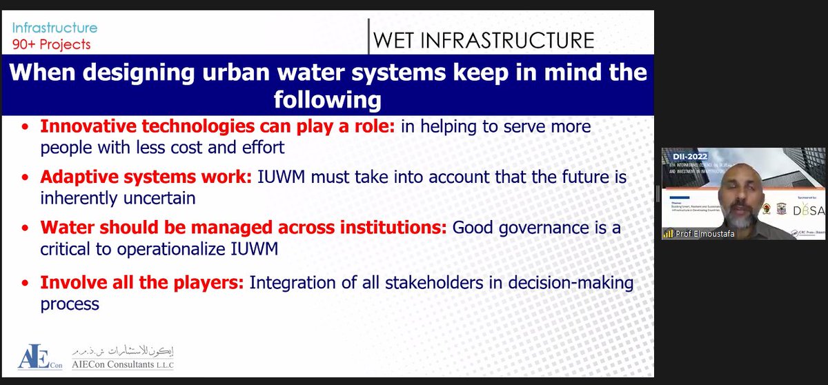 dii_Conference's tweet photo. Prof Ashraf -When designing urban water systems keep in mind the following
https://t.co/npysHuXhse
#DII2022 https://t.co/2MsEaODmgQ
