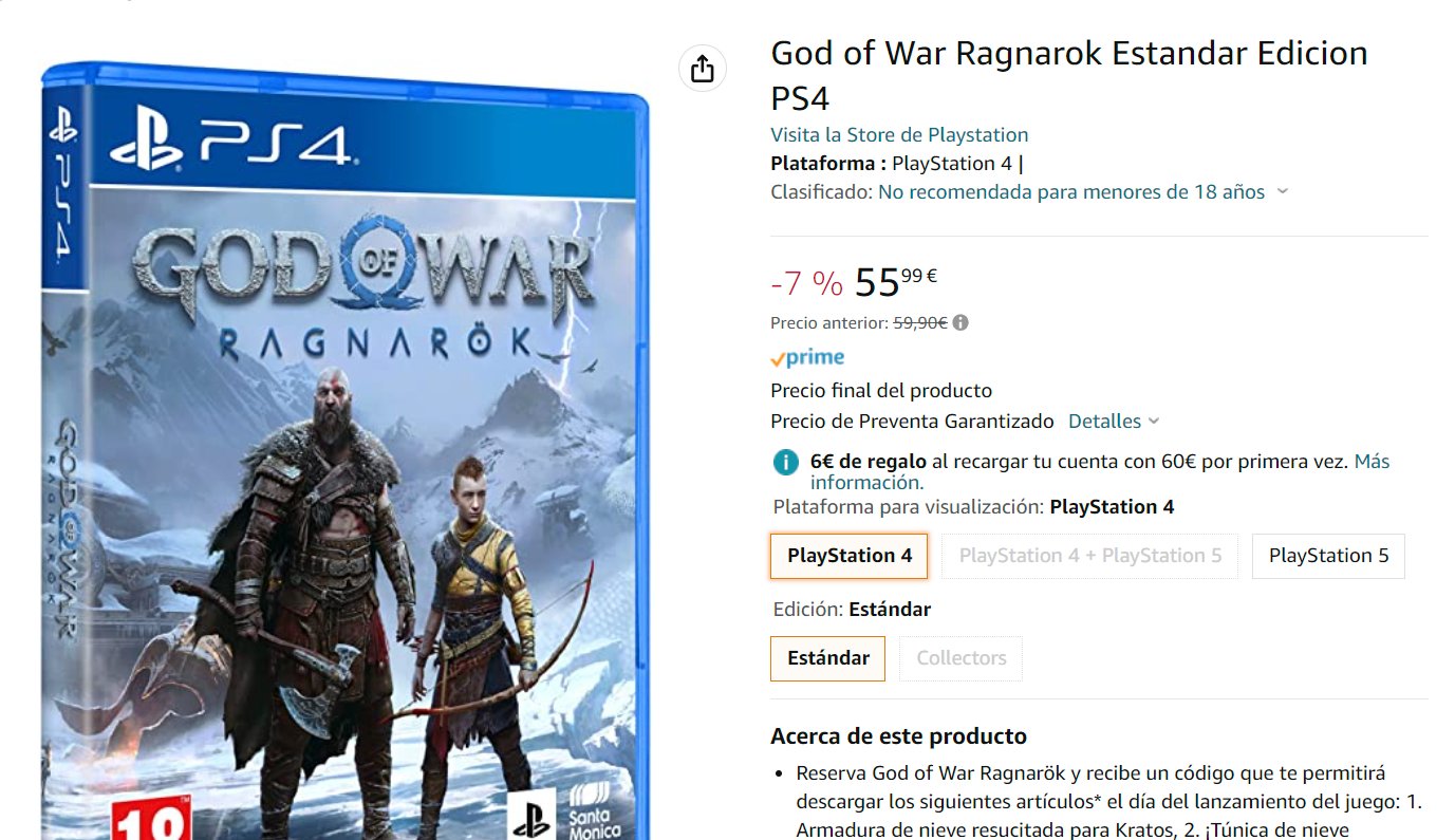 Universo PlayStation on X: God of War: Ragnarok para PS4 en promoción en   por 55,99€.  #PS4  / X
