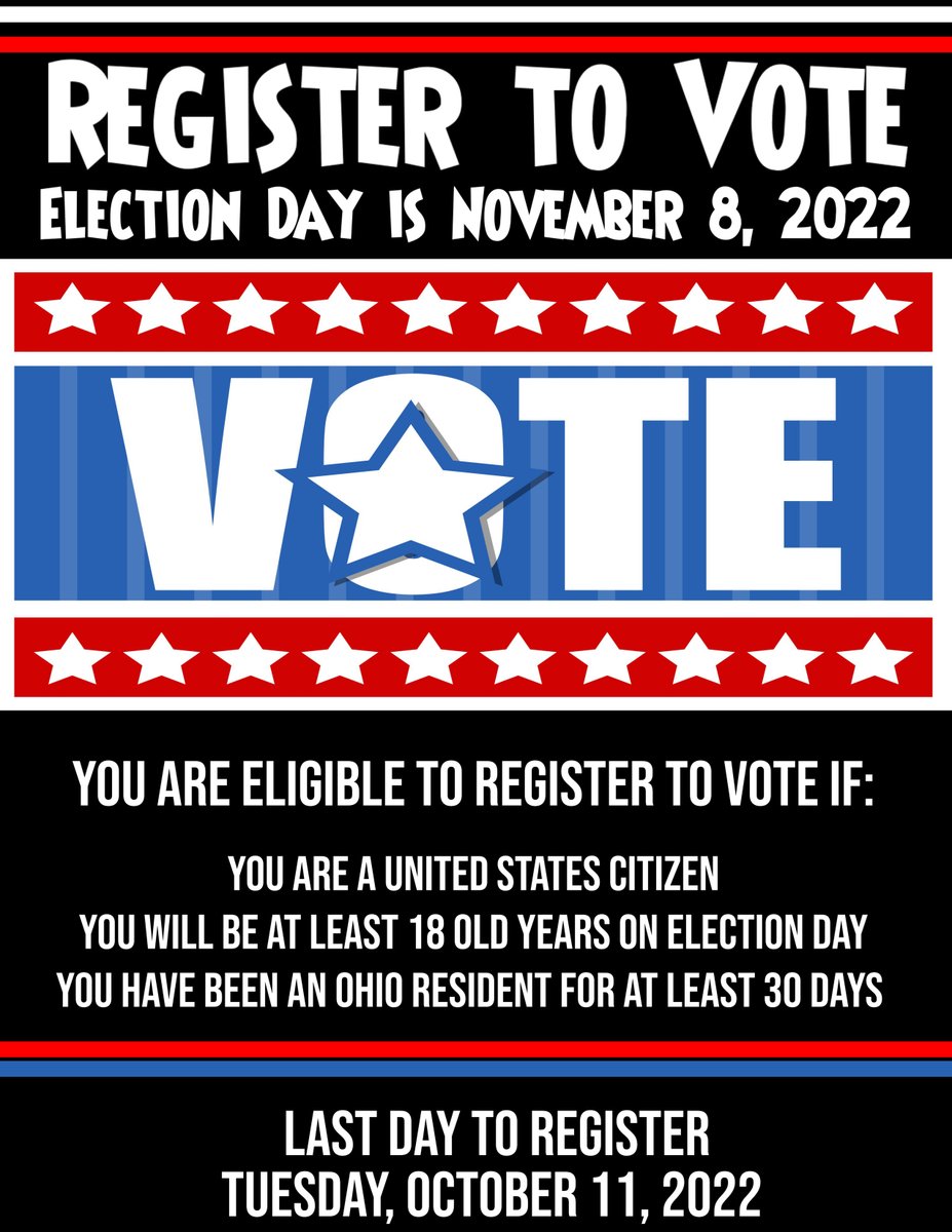 Election Day is Tuesday, November 8.  If you are not yet registered, you still have time. For more information go to: starkcountyohio.gov/government/off…