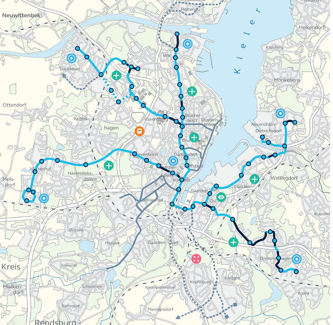 Über die Seiten der <a href="/stadt_kiel/">Landeshaupstadt Kiel</a> ist übrigens eine gute interaktive Karte verlinkt über die vorgeschlagenen Trassen der #TramFürKiel
thinglink.com/card/155888176…