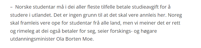 EllenFilmberg's tweet photo. Eller så er det kanskje en grunn til at det skal være annerledes her? Landet med gratis utdanning? Klinger fint hos meg! https://t.co/UyEccBX332