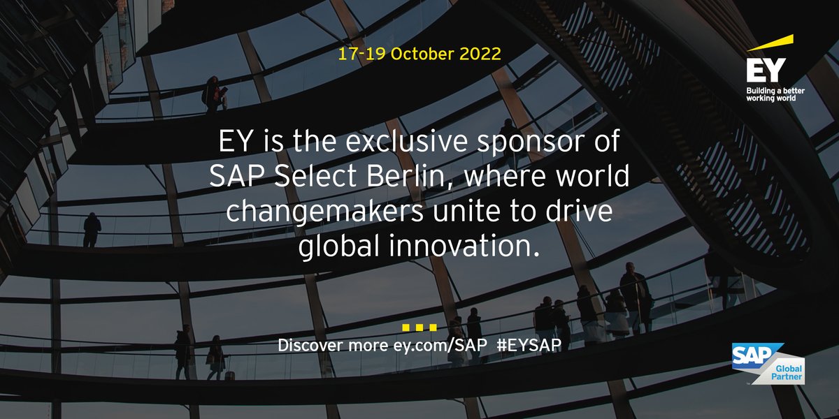 EY_Ecosystems's tweet image. Excited to get #SAPSelect Berlin underway! EY is proud to sponsor this exclusive meeting of the world&apos;s leading changemakers. Learn more about how EY and @SAP are helping realize transformation together: spr.ly/6015MdBNH #EYSAP #TransformationRealized