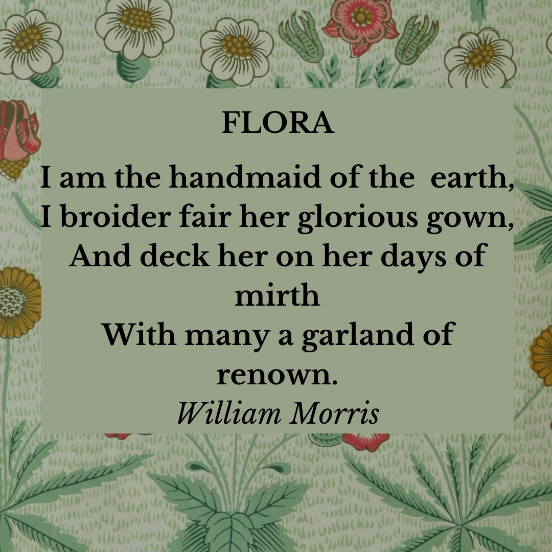 Did you know that William Morris wrote poetry? In fact, he was best known during his life as a writer. Images of nature abound throughout his writing and designs. 
Poem: 'Flora', published 1891
Image: Daisy wallpaper
#NationalPoetryDay #environment <a href="/PoetryDayUK/">National Poetry Day</a>