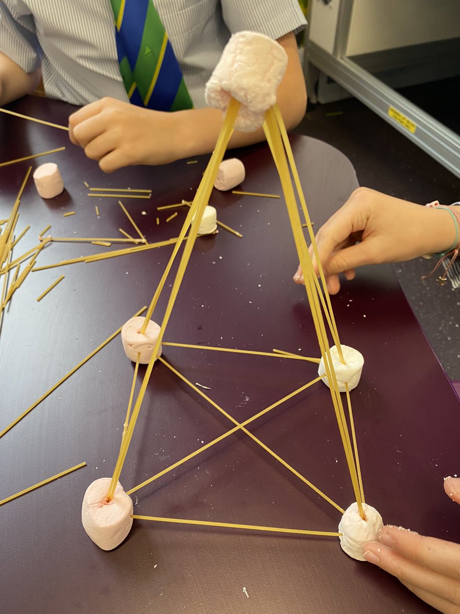 7S spaghetti tower challenge. Having looked at how buildings in earthquake areas are designed 7S are having a go. For some the biggest challenge is not eating the construction materials!  #year7 #structuralengineering #maidavaleschooldt