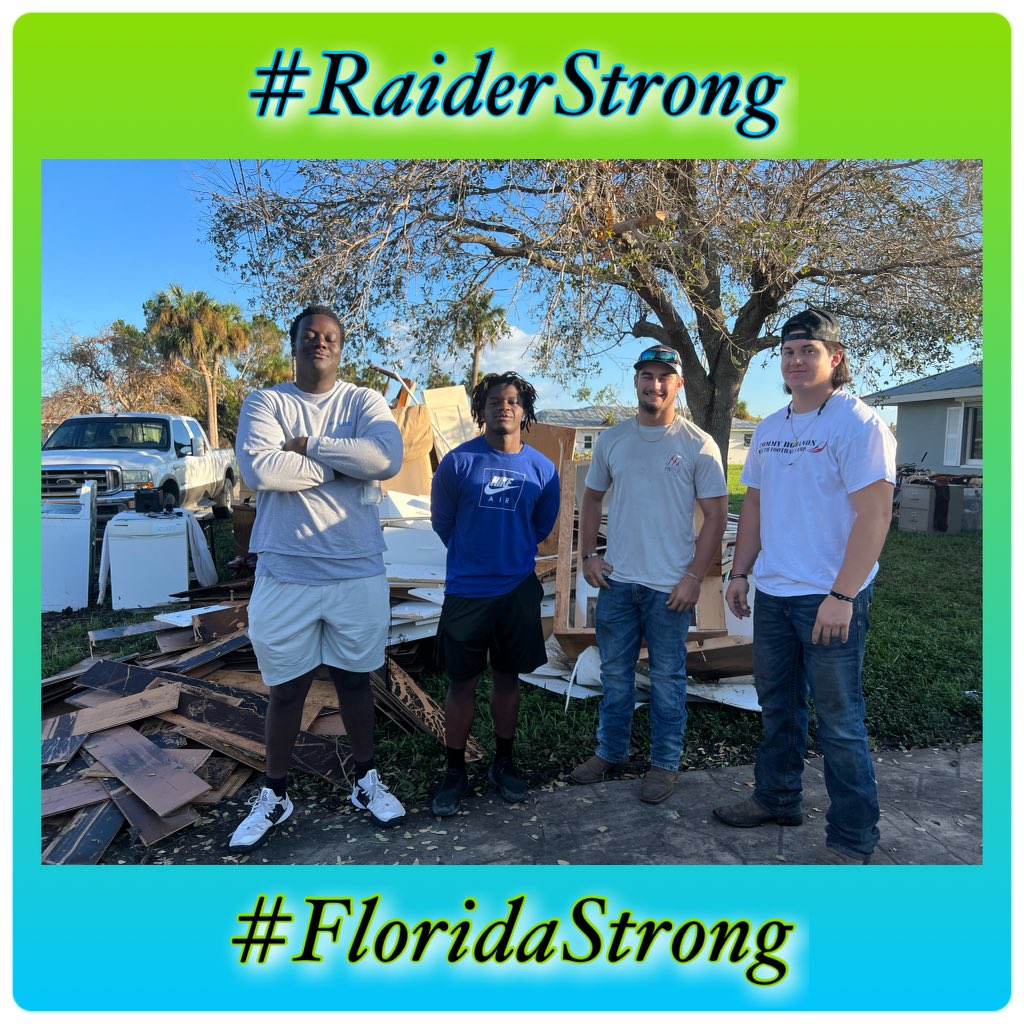 coachhep's tweet photo. Riverdale Raiders football players volunteering in the community. #RaiderStrong #FloridaStrong #Believe @DrChrisBernier @Ramirez0505 @RaiderAthletes @RHS_RaidersFB @RiverdaleRaider https://t.co/Td5QAn5hSl