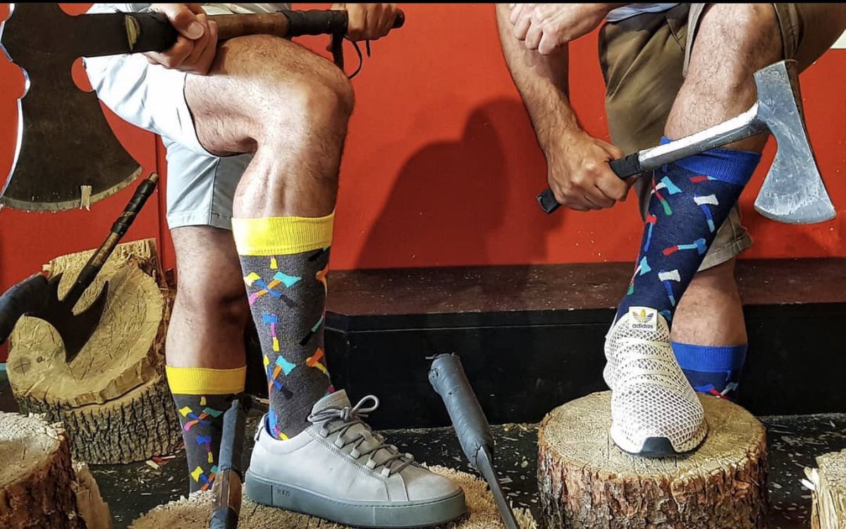 Axe throwing but make it fashion 🧦🪓