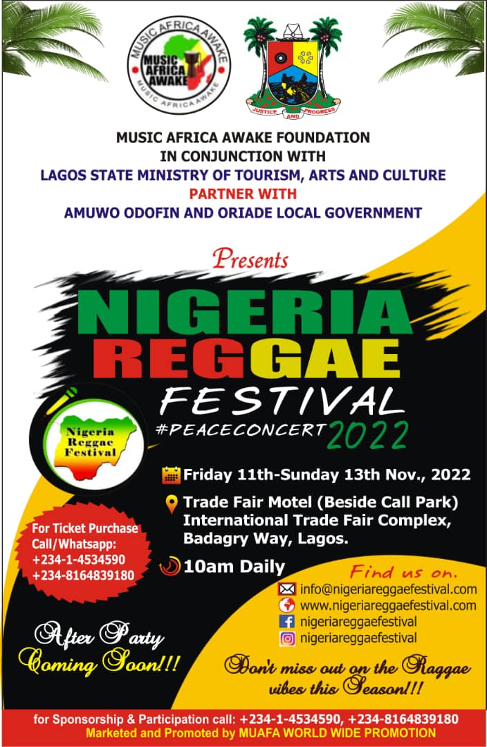 Nigeria Reggae Festival #peaceconcert, is to revive the dying culture of reggae in the country. Reggae has been known as a genre of music that speaks about peace and unity. NRF 2022 is a unifying event for peace in Nigeria, Africa, and the world at large
tinyurl.com/5xppz6e8