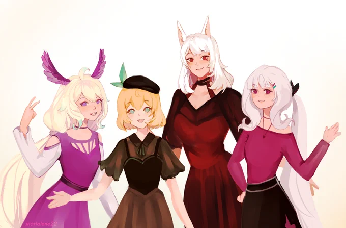 Closer look! Happy Anniversary to the girls once again T_T #DrawMillie #DrawKosaka #Reimural #Palouette  #エナーアート #Ethyria 