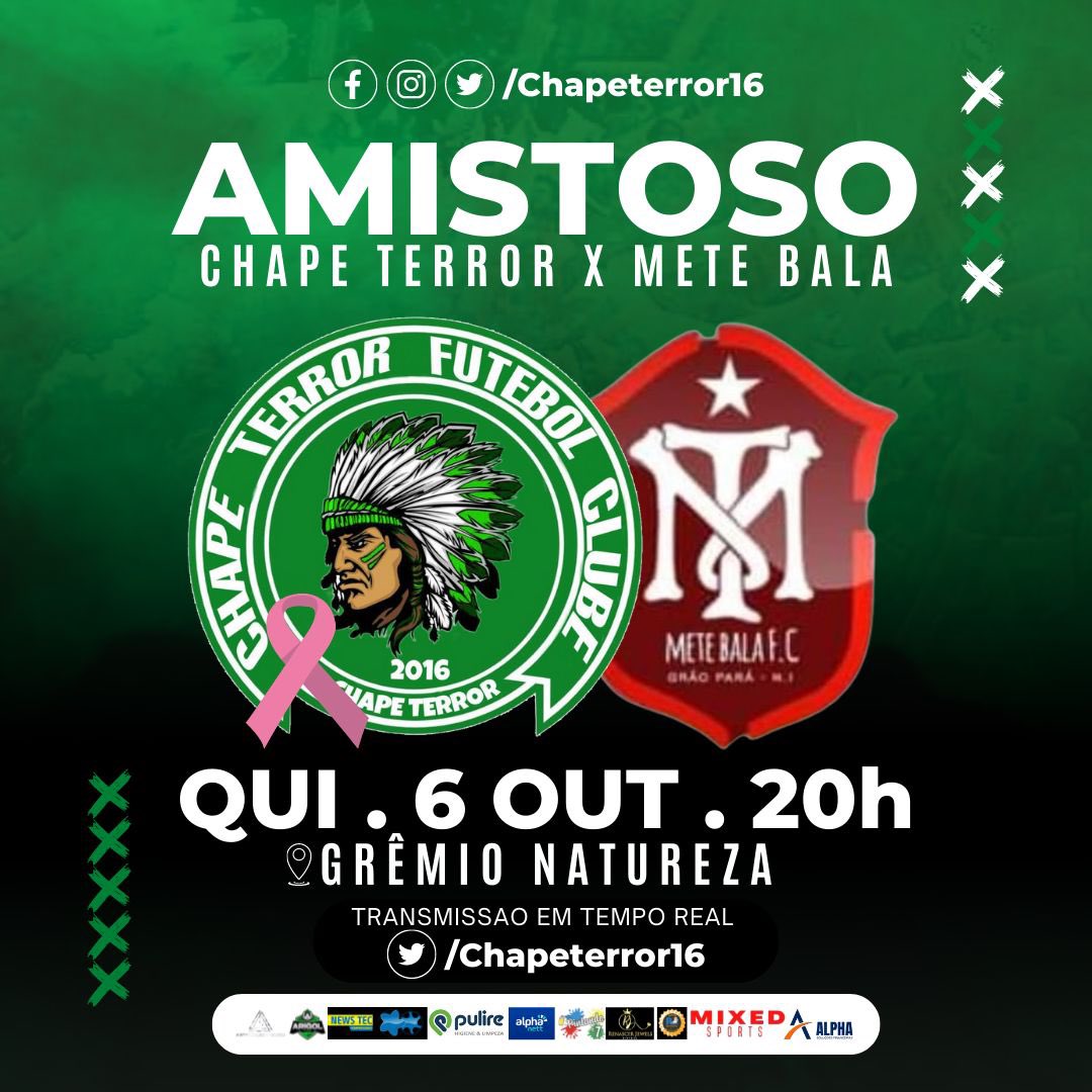 HOJE TEM CHAPE 🤩💚🤍🦇

Quinta-feira com a Chape é “oto patamar”. Hoje (6) o Amador encara o Mete Bala, às 20h, no Grêmio Natureza. 💚🤍🦇🫶🏻

Convocamos a nossa torcida e quem não puder, já sabe… TEMPO REAL EM NOSSO TWITTER ✍🏻😉

VAMO VAMO CHAPE 💚🤍🦇🫶🏻🤩