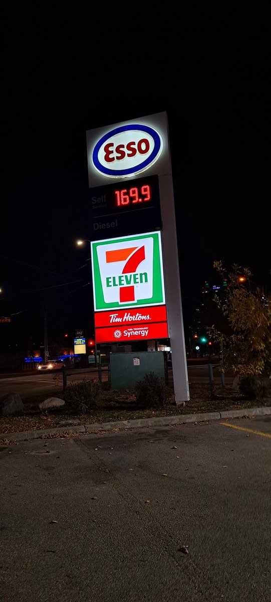 Wow! Gas prices shot up quickly overnight. Esso by The Royal Alex this am. #yeg #gasprices #alberta