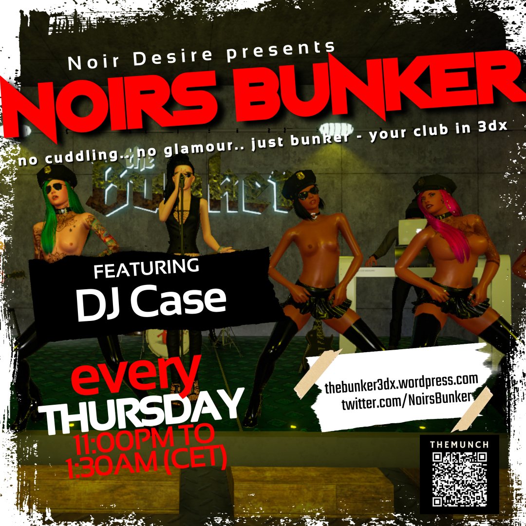 🆃🅷🆄🆁🆂🅳🅰🆈🅽🅸🅶🅷🆃 = 🅱🆄🅽🅺🅴🆁🅽🅸🅶🅷🆃
🆆🅴  🅰🆁🅴  🅾🅿🅴🅽  🆃🅾🅽🅸🅶🅷🆃 𝟏𝟏 𝐏𝐌 (𝐂𝐄𝐓) 
✪ Let´s Rock This Night ✪
♆  All the GOOD girls go to HELL  ♆
♫♩♬ 🅳🅹  🅲🅰🆂🅴  🅻🅸🆅🅴  ♫♩♬

#NoirsBunker  #3dxchat #whitebreeze #noirdesire #manoirdesire