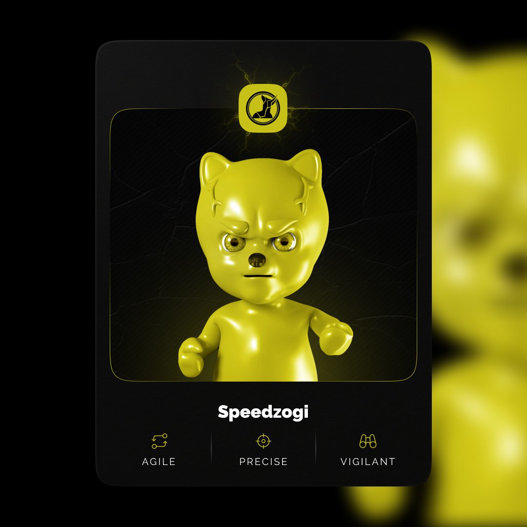 Catch it if you can! The Speedzogi NFT Card is now on OpenSea. The Speedzogi are: ✅ Really fast ✅ Crafty and sly ✅ Masters of technology ✅ Lightning yellow Click to view ➡️ opensea.io/collection/bez… #NFT #NFTGaming #Blockchaingaming #Cryptocurrency