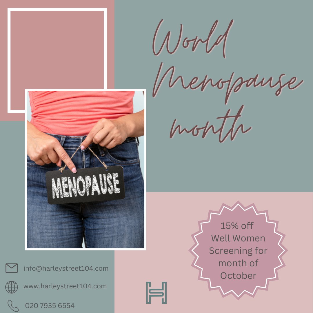 harleystreet104's tweet photo. Proud to support World Menopause Month, and Women's Health!
#worldmenopausemonth #womenshealth #health #healthylifestyle #healthpractice #offer #london #harleystreet https://t.co/6fDlx4gERC