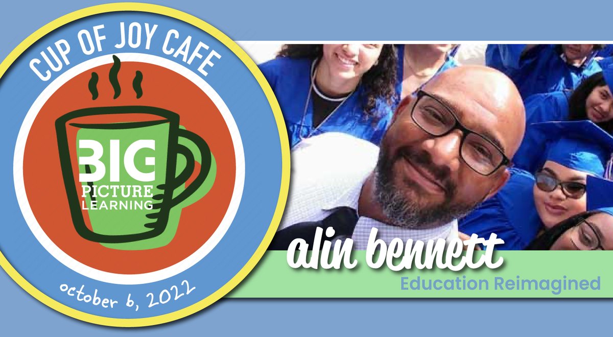 bigpiclearning's tweet photo. Can a coffee/bicycle shop be a school? @AlinBennettRI of @EdReimagined (and former @MetSchool principal) will join Cup of Joy Cafe this afternoon (3:00ish ET) to explain why the answer is "Of course!" Streaming LIVE here and on BPL's Facebook. cc: @EmbarkEducation https://t.co/e3uFIHuBt9