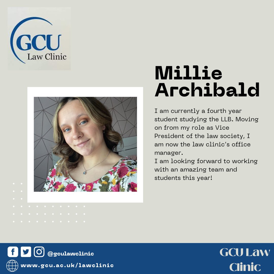 GCULawClinic_'s tweet photo. Meet Millie, our office manager for the 2022/23 academic year! https://t.co/nokyVeVnq4