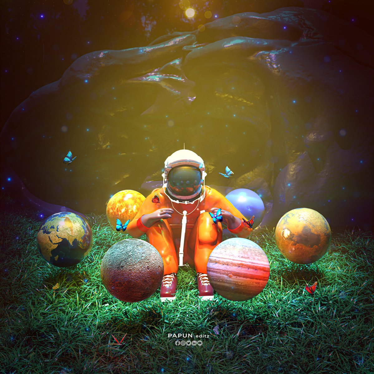 JyotiPrakash977's tweet photo. Astronaut's  Planets Hub 😵
A 3D Compositing Work , Made with #maya #photoshop 

#3Dartist #VFX #3dcompositing https://t.co/hPEjStNuEG