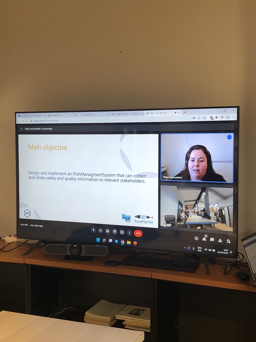 Synergies are powerful for the projects! Dr. Hildur Sveindottir from <a href="/MatisIceland/">Matís</a> is introducing us the <a href="/Trace_My_Fish/">TraceMyFish</a> project funded by <a href="/BlueBioCOFUND/">BlueBio COFUND</a> .
—-
<a href="/grafeiotypouelg/">ΕΛΓΟ ΔΗΜΗΤΡΑ</a> <a href="/CERTHellas/">ΕΚΕΤΑ-CERTH</a> <a href="/KU_Leuven/">KU Leuven</a> <a href="/MatisIceland/">Matís</a> <a href="/UMmalta/">University of Malta</a> <a href="/DTUtweet/">DTU</a> <a href="/ecoresourcesGR/">ecoresources</a> #BlueBioChain