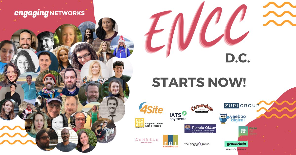 engagingnetwork's tweet photo. Ready, set, go 🏃#ENCCDC starts now!

✅ Messaging with @HumaneSociety and @HRC 
✅ A @RAN case study
✅ Best practices with @nature_org 

…and other amazing tips to help you win more campaigns.

Sign up to watch the sessions when they become available: https://t.co/pKSK9ILHbX https://t.co/M4oT2Zdgv4