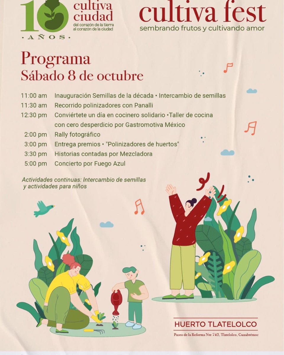 Tabatajalilreal's tweet photo. 10 años de regenerar la tierra en una zona que no era productiva,gracias al esfuerzo y dedicación hoy es un huerto 100% natural en Tlatelolco 😃🫶 🍅🥬🥦🥑celebra con actividades gratuitas en el Cultiva Fest como el taller para cocinar sin desperdiciar https://t.co/Oe6hVwbugi https://t.co/fAoWJxpN1q