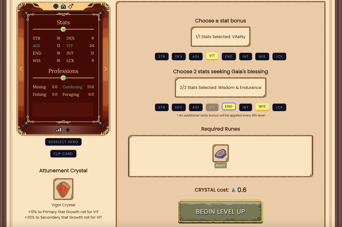 DFKnous's tweet photo. This is a very strange level-up for a Paladin/Berserker, but I'll happily take a +10 every time.
RIP +4 Monk/Monk.
$JEWEL #CRYSTAL #DFK #DefiKingdoms #LevelUp @DefiKingdoms @WSDMStudios #GameFi #BlockchainGaming #Avalanche $AVAX #Klatyn $KLAY #RoadToPVP https://t.co/3qaYNcYDGs