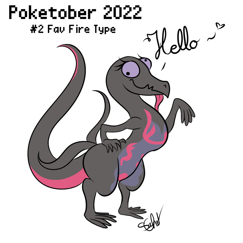 Sa_chat_'s tweet photo. Hey !
2e jour du #poketober 2022 de
@ManuCruzD
Mon pokemon feu préférée c'est Malamandre (en vrais il y en a plein mais je voulais la dessiner xD)
#malamandre #pokemon #Salazzle https://t.co/8D686qAG69