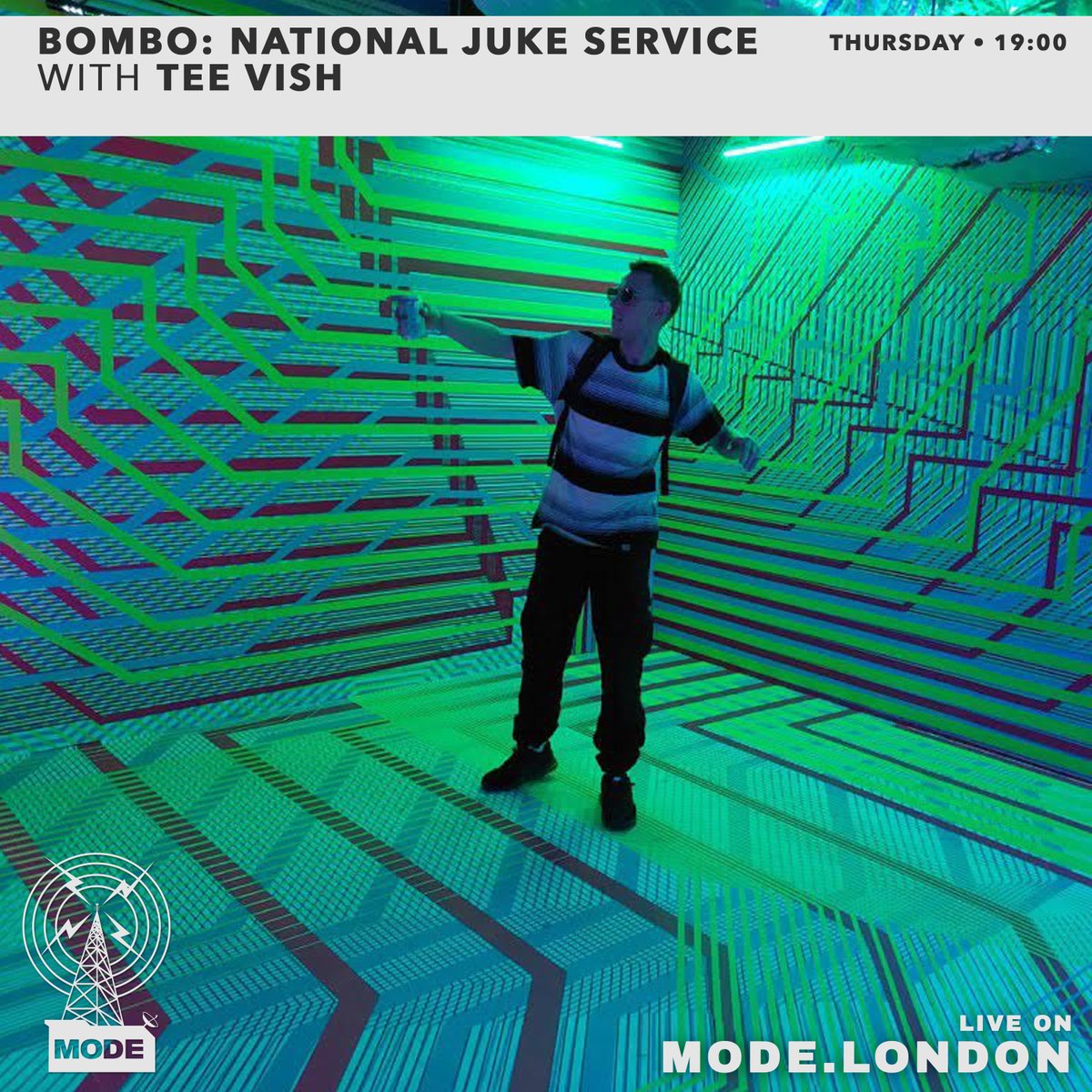Right now we have <a href="/drbombomd/">yung orpheus 🇨🇩</a> with the National Juke Service show playing the best in Juke &amp; Footwork with <a href="/Tee_Vish/">Tee Vish</a> joining as today's special guest 

Mode.London