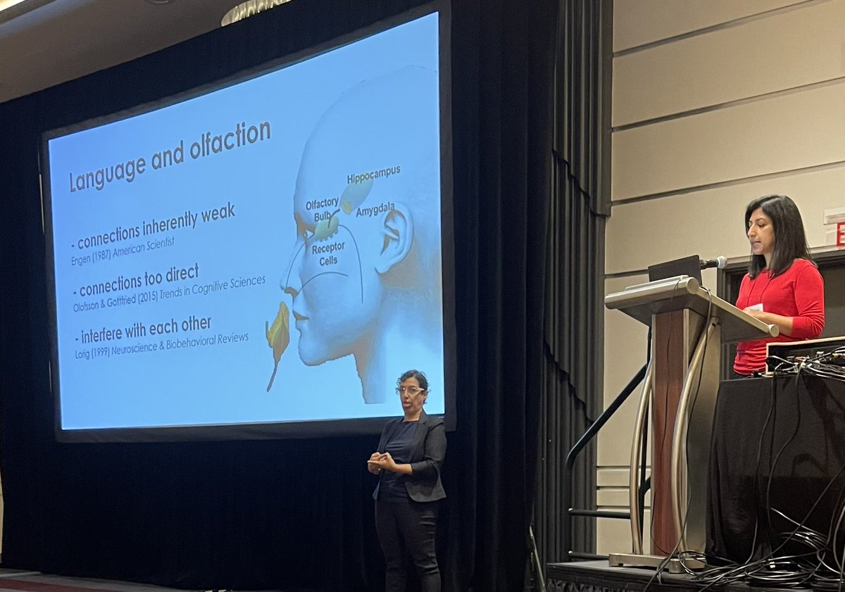 rain_bosworth's tweet photo. Riveting talk by Asida Majid on linguistic and cultural influences on neurocognitive basis of smell perception. #SNLmtg https://t.co/NDUdrhN50u